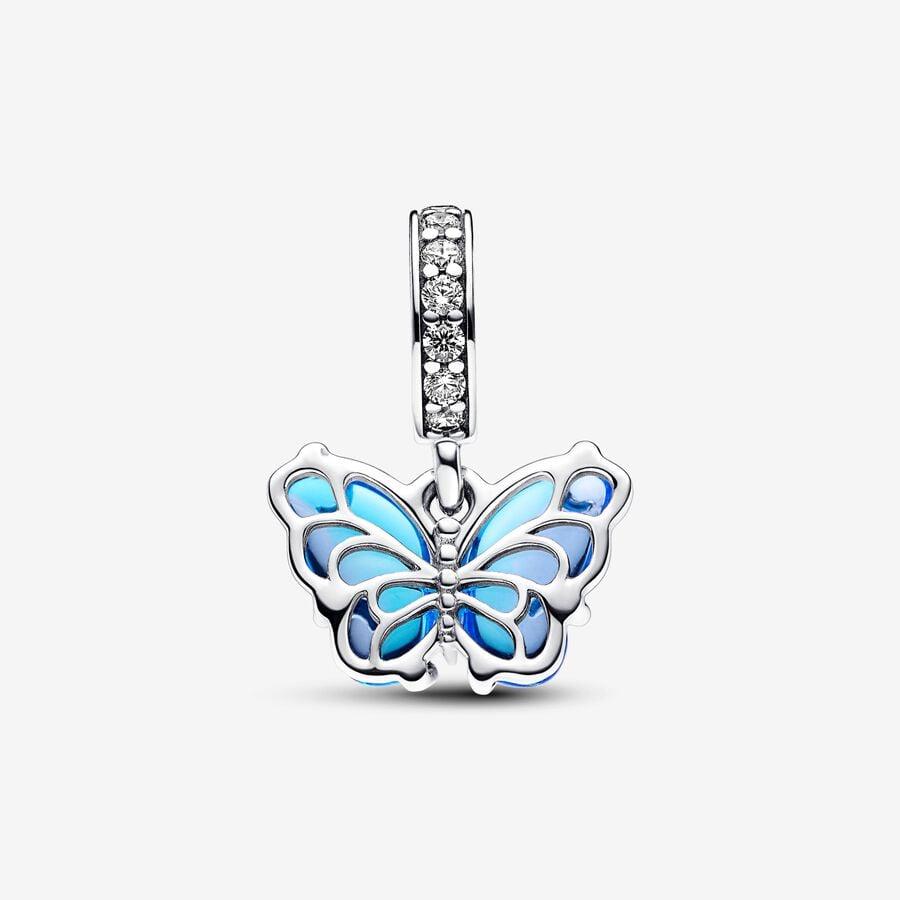 Pandora Blue Murano Glass Butterfly Dangle Charm Pandora Blue Murano Glass Butterfly Dangle Charm